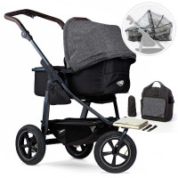 TFK mono 2 - Kombi Kinderwagen premium anthrazit mit Luftrad 2023 Set Wickeltasche Regenschutz