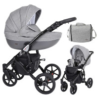 Kunert Kinderwagen Mila Black Frame MI-08-B Jeans Grafit