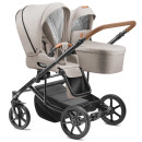 Jedo Duo Twin 2024 Geschwisterkinderwagen 1 Wanne 2 Sportsitze Farbe 51 sand