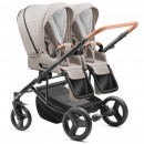 Jedo Duo Twin 2024 Geschwisterkinderwagen 1 Wanne 2 Sportsitze Farbe 51 sand