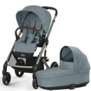 Cybex Balios S Lux Stormy Blue | Rahmen taupe Kombi Kinderwagen 2in1