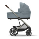 Cybex Balios S Lux Stormy Blue | Rahmen taupe Kombi Kinderwagen 2in1